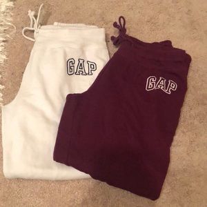 White, and Maroon GAP sweats.
